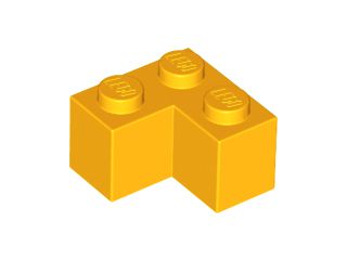 Tijolo 2x2 de canto laranja brilhante