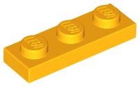 Placa 1x3 Laranja Brilhante