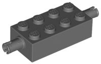 Tijolo Modificado 2x4 com pinos Cinza Escuro