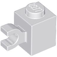 Tijolo Modificado 1x1 com Clip Lateral Horizontal Cinza Claro