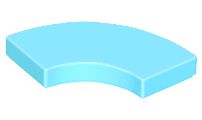 Placa Lisa Redonda de Canto 2x2 Medium Azure