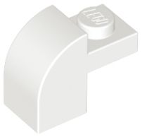 Tijolo Modificado 1x2x1 1/3 com curvatura superior Branco