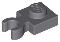 Placa Modificada 1x1 com clip vertical Cinza Escura