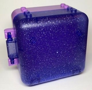 Caixa 3x8x6 2/3 Frente Translúcida Roxa com Glitter e Fundo em Medium Lavender