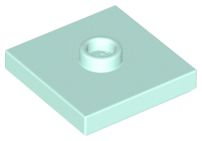Placa Modificada 2x2 com conector no centro Azul bebê (Light Aqua)