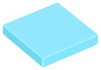 Placa Lisa 2x2 Medium Azure