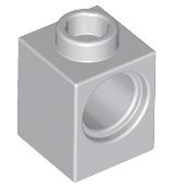 Tijolo Lego Technic 1x1 com Furo para Pino Cinza Claro