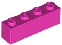 Tijolo 1x4 Rosa Escura