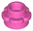 Placa redonda 1x1 com flor de 5 pétalas Rosa Escura