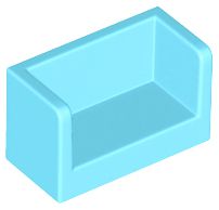 Painel 1x2x1 com Cantos Arredondados e 2 lados Azul Claro (Medium Azure)