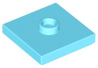 Placa Modificada 2x2 com conector no centro Medium Azure