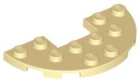 Placa Redonda 3x6 com corte 1x2 Bege