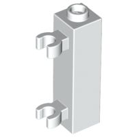 Tijolo Modificado 1x1x3 com 2 clips laterais Branco