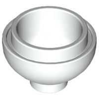 Tijolo redondo 2x2 inferior em cúpula Branco