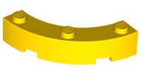 Tijolo Redondo de canto redondo 4x4 com 3 encaixes Amarelo
