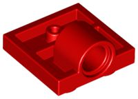 Placa Modificada 2x2 com Orifício para Pinos  e Suporte Transversal Vermelha