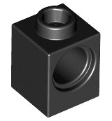 Tijolo Lego Technic 1x1 com Furo para Pino Preto