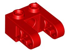 Tijolo 1x2 com Furo para Pino e Vigas com Furo para Eixo Vermelho