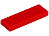 Placa Lisa 1x3 Vermelha