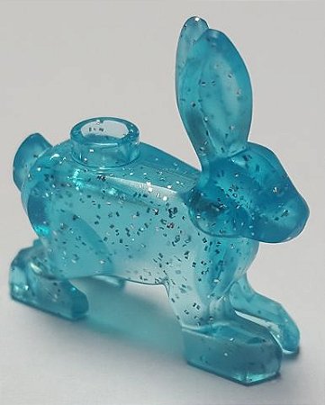 Coelho Azul com Glitter