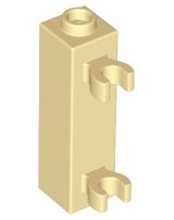 Tijolo Modificado 1x1x3 com 2 clips laterais bege