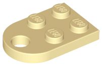 Placa Modificada 3x2 com furo Bege