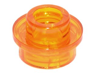 Placa Redonda 1x1 com Pino Aberto Translúcida Laranja