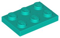 Placa 2x3 Azul Turquesa