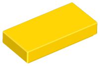 Placa Lisa 1x2 com Ranhura Amarela