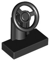 Suporte de direção preto com volante Preto