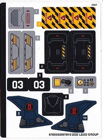 Cartela de Adesivo para set 76162