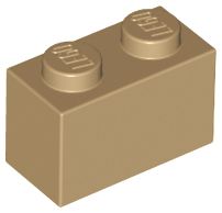 Tijolo 1x2 Bege Escuro