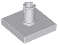 Placa Lisa Modificada 2x2 com pino Cinza Claro