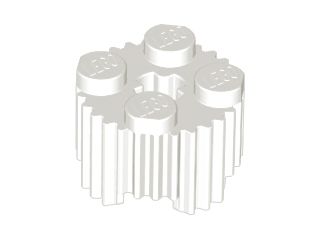 Tijolo Redondo  2x2 com Furo para Eixo e grades Branca