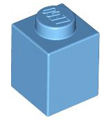 Tijolo 1x1 Medium Blue