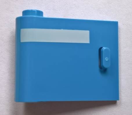 Porta 1x3x2 esquerda - com linha branca horizontal - Medium Blue