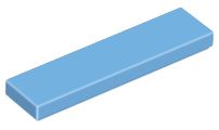 Placa Lisa 1x4 Medium Blue