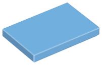 Placa Lisa 2x3 Medium Blue