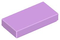Placa Lisa 1x2 com Ranhura Medium Lavender