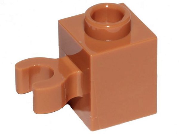 Tijolo Modificado 1x1 com Clip Vertical - Medium Nougat