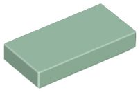 Placa Lisa 1x2 com Ranhura Sand Green