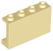 Painel 1x4x2 com suportes laterais Bege