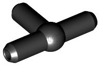 Conector barra T para Mangueiras Preta