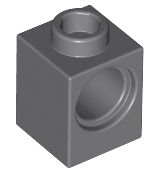 Tijolo Lego Technic 1x1 com Furo para Pino Cinza Escuro
