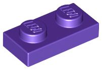 Placa 1x2 Roxa - Dark Purple