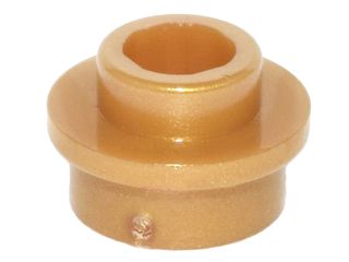 Placa Redonda 1x1 com Pino Aberto Dourada Perolada