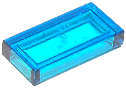 Placa Lisa 1x2 com Ranhura Translúcida Azul Escura