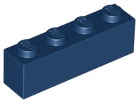 Tijolo 1x4  Azul Escura