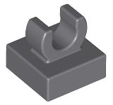 Placa Modificada 1x1 com clip Cinza Escura