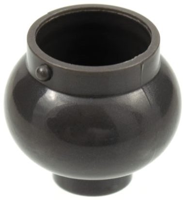 Panela pequena com suporte de alça cinza perolado